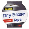 Scotch Dry Erase Tape, 3" Core, 1.88" x 5 yds, White 1905R-DE-WHT